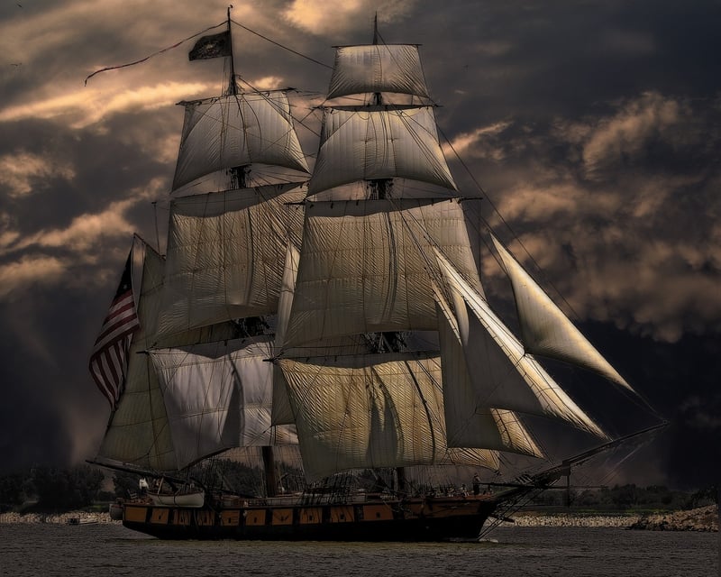 Viking ship sailing